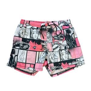 Men L Blondies Puerto Vallarta Graphic Comic Book Print Board Shorts Surf Swim